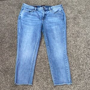 NYDJ Light Blue Cropped Sheri Slim Straight Jeans 14W